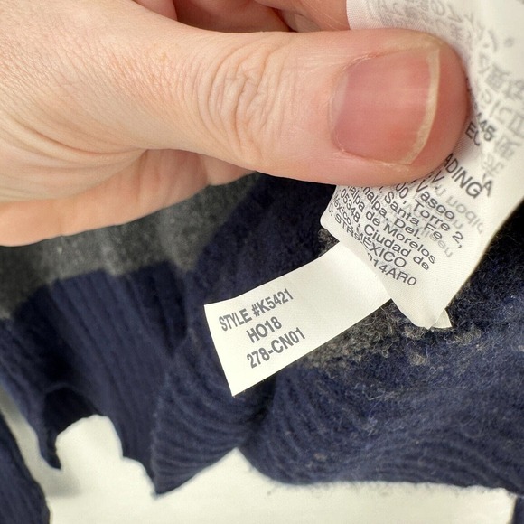 Madewell Sweater Womens S‎ Cream Blue Colorblock Mock Neck Long Sleeve Pullover - Picture 10 of 10